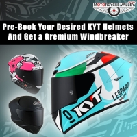 Pre-Book your desired KYT Helmets and get a Premium Windbreaker